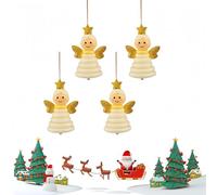 Jeeeun Button Christmas Tree Ornament Kits - DIY Button Snowman Ornament Kit, Creative Christmas Buttons Decoration Making Kit, Xmas Countdown with Hand-Assembled Santa for Festive Fun (4*Angel)