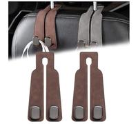 Jeeeun Car Seat Back Storage Hook, Car Seat Hooks for Headrest, Tekiep Car Seat Hooks, Double Hook Holder for Convenient Storage (2pcs Brown)