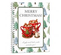 Jeeeun Card Book, 10-Page Spiral Holiday Booklet (#D) | 10 Themed Pages for Personalized Christmas Surprises