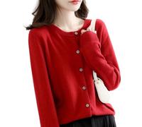 Jeeeun Cashmere Cardigans for Women, Cashmere Cardigan, Crochet Sweaters for Women (X-Large,Date Red)