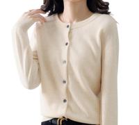 Jeeeun Cashmere Cardigans for Women, Cashmere Cardigan, Crochet Sweaters for Women (XX-Large,Beige)
