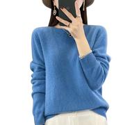 Jeeeun Cashmere Sweaters for Women, Womens Cashmere Sweater, Cashmere Crew Neck Long Sleeve Soft Pullover Sweater (XXL,Mist Blue)