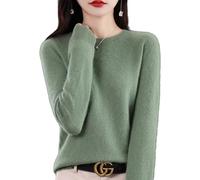 Jeeeun Cashmere Sweaters for Women, Womens Cashmere Sweater, Cashmere Crew Neck Long Sleeve Soft Pullover Sweater (XL,Pine Green)