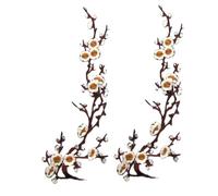 Jeeeun Cherry Blossom Patches, Embroidered Flower Patches for Jackets, Jeans, Backpacks, Dresses, Hats & DIY Clothing Repair And Decoration (#B)