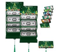 Jeeeun Christmas Cash Gift Envelopes, Christmas Money Holders For Cash, Card Holder with 6/10 Slots for Holiday, Birthday, Party Gifts (Green Tassel*A)