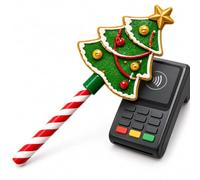 Jeeeun Christmas Credit Card Wand, Tap-to-Pay Card Holder (#A) | Multiple festive shapes available, hidden slot for one standard contactless card, 3D-printed PLA