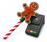 Jeeeun Christmas Credit Card Wand, Tap-to-Pay Card Holder (#B) | Multiple festive shapes available, hidden slot for one standard contactless card, 3D-printed PLA