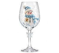 Jeeeun Christmas Wine Glass, Holiday Stemmed Goblet Collection (#A) | Reusable glass construction supports hand washing and dishwasher cleaning for convenient everyday care.