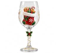 Jeeeun Christmas Wine Glass, Holiday Stemmed Goblet Collection (#B) | Reusable glass construction supports hand washing and dishwasher cleaning for convenient everyday care.