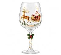Jeeeun Christmas Wine Glass, Holiday Stemmed Goblet Collection (#E) | Reusable glass construction supports hand washing and dishwasher cleaning for convenient everyday care.