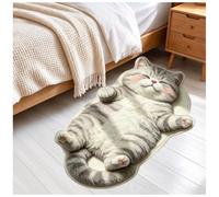 Jeeeun Chubby Cat Rug, Cute Cat Shaped Floor Mat for Bedroom Dec (A10,19.69 * 31.5in)