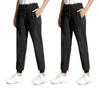 Jeeeun Comfy Fit Pants for Women, Comfyfit Quick Dry Pants, Lightweight Comfyfit with Zip Pockets (Black-Jogger*2pcs,3XL)