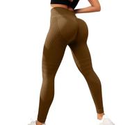 Jeeeun Compression Leggings for Women, Yoga, Gym, Workout (Coffee,XXL)