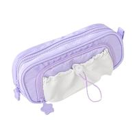 Jeeeun Cute Kawaii Pencil Case for Girls, Large Capacity Drawstring Pencil Pouch, Stationery Organizer for School, Office and Travel (Purple)