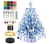 Jeeeun DIY Beaded Christmas Tree Kit, Lighted Tabletop Craft for Adults (Winter Magic)