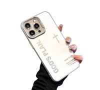 Jeeeun God's Plan Phone Case, Cross Pattern Religious Art Fashion Cover, IMD Laser Craft with Anti-Fall & Anti-Shock | Compatible for iPhone (14 Pro Max,White)