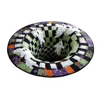 Jeeeun Halloween 3D Rug, Halloween Optical Illusion Rug, Spooky Skeleton 3D Effect Rugs (D*Picture,31.49in)