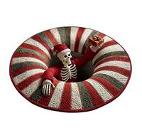 Jeeeun Halloween 3D Rug, Halloween Optical Illusion Rug, Spooky Skeleton 3D Effect Rugs (E*Picture,31.49in)