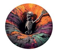 Jeeeun Halloween 3D Rug, Halloween Optical Illusion Rug, Spooky Skeleton 3D Effect Rugs (F*Picture,31.49in)