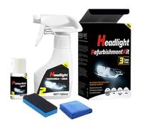 Jeeeun Headlight Restoration Kit, Car Headlight Cleaner with Ceramic Coating, Headlight Haze Remover & Polish, UV Protection Spray, DIY Headlight Lens Restoration Kit for all Vehicles (Set B)