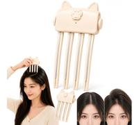 Jeeeun Heated Root Volumizer Clip, Cordless 2-Heat Hair Lifter (Beige)