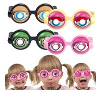 Jeeeun Kinetic Crazy Eyes Glasses, Winking Glasses with Blink Action - High-Impact Novelty Eyewear for Parties,Costumes (4pcs)
