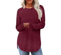 Jeeeun Long Sleeve Shirts for Women Early Fall Fashion, 2025 New Fall Outfits for Women with Loose And Figure-Flattering (Red,L)