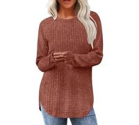 Jeeeun Long Sleeve Shirts for Women Early Fall Fashion, 2025 New Fall Outfits for Women with Loose And Figure-Flattering (Caramel,XL)