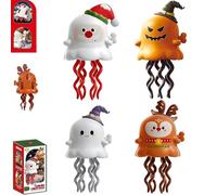 Jeeeun Magical Mini Dancing Ghost for Christmas - Creative Twisting Clockwork Slide, Halloween Wind up Toys, Dance And Swinging 3D Clockwork Toy, Ideal for Birthday Gifts (4Pcs)