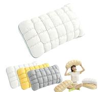 Jeeeun Marshmallow Pillow, Cooling Marshmallow Puff Pillow for Side and Back Sleepers, Breathable High Resilience Support, Fluffy Washable (White,High Pillow)