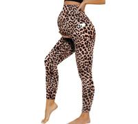 Jeeeun Maternity Leggings with Pockets Women, High Waist Maternity Leggings Pants for Women Gym Yoga (Leopard Print,L)