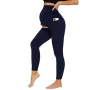 Jeeeun Maternity Leggings with Pockets Women, High Waist Maternity Leggings Pants for Women Gym Yoga (Cyan,XXL)