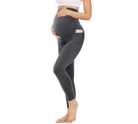 Jeeeun Maternity Leggings with Pockets Women, High Waist Maternity Leggings Pants for Women Gym Yoga (Dark Gray,XL)