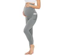 Jeeeun Maternity Leggings with Pockets Women, High Waist Maternity Leggings Pants for Women Gym Yoga (Light Gray,L)