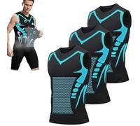 Jeeeun MENIONIC Tourmaline PostureCorrector Vest, Posture Corrector Men, for Men to Build a Perfect Body (Black*3pcs,L)