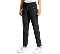 Jeeeun Men's Quick Dry Pants, Lightweight Comfyfit Trousers with Zip Pockets, Comfy Fit for Hiking, Travel & Everyday Wear (Black-Straight*1pcs,M)