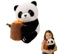 Jeeeun Panda Stuffed Animal, Stuffed Panda Holding Bamboo, Pandas Plush Gifts with Kawaii Design for Kids Girls Boys Birthday Valentine (Wooden Stake Style)