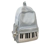 Jeeeun Piano Backpack, Cute Polka Dot Music Backpack for Women with Pendant, Lightweight Daypack for College, Travel & Everyday Use (Blue)