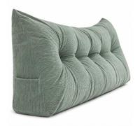 Jeeeun Pillow Headboard Twin XL, Tufted Wedge Backrest Cushion (Green,60 × 40 × 12 cm)