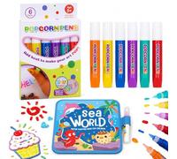 Jeeeun Popcorn Pens - 6/12 Pcs 3D Puffy Drawing Pens for Kids DIY Crafts (6PCS)