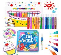 Jeeeun Popcorn Pens - Popcorn Pens Puffy Includes 6/12 Colors for 3D Art (12PCS)