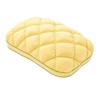 Jeeeun Puff Pillow with Waffle Quilted, Breathable Soft Marshmallow Pillow for Side Back Sleepers Bedroom Dorm Guest Room (Yellow,High 1100g)