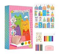 Jeeeun Rainbow Squeeze Art Kit, Magic Rainbow Color Reveal Painting Set, Creative DIY Squeegee Art Kit for Birthday Parties and Kids, 20 Sheets, Full Supplies (1PCS)