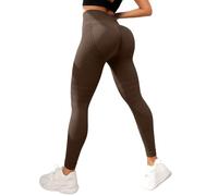 Jeeeun Resistance Band Leggings - Anti Cellulite Leggings, High Waisted Scrunch Butt Lifting Training Control for Yoga, Gym (Dark Brown,XXL)