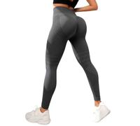 Jeeeun Resistance Band Leggings - Anti Cellulite Leggings, High Waisted Scrunch Butt Lifting Training Control for Yoga, Gym (Dark Gray,S)