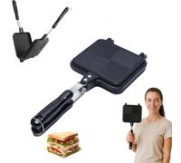 Jeeeun Sandwich Maker, 2025 Upgrade Camping Sandwich Toaster, Aluminum Double Sided Multifunctional Camping Toastie Maker with Heat-Resistant Handles for Home, Kitchen, Breakfast (1pcs)