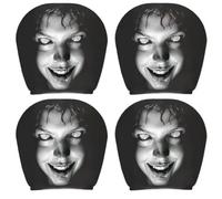 Jeeeun Scary Face Car Headrest Covers, Scary Headrest Covers for Cars (008,4 Pack,Scary Headrest)