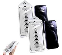 Jeeeun Screen Protector for iPhone 12 13 14 15 16 17 Series, 3 in 1 Tempered Glass Screen Protector, Bubble Free, Auto Dust-Elimination (HD+Privacy,16Promax)