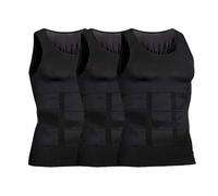 Jeeeun Shaperluv for Men, Shaperluv Tank 2.0 Mens, Guys Compression Body Shaper Vest (L,3pcs Black)