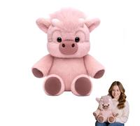 Jeeeun Stuffed Animal Cow Plush, Kawaii Highland Cow Plushies, Pink Stuffed Animal for Stress Relief, Cuddle Therapy Plush for Kids & Adults (1pcs)